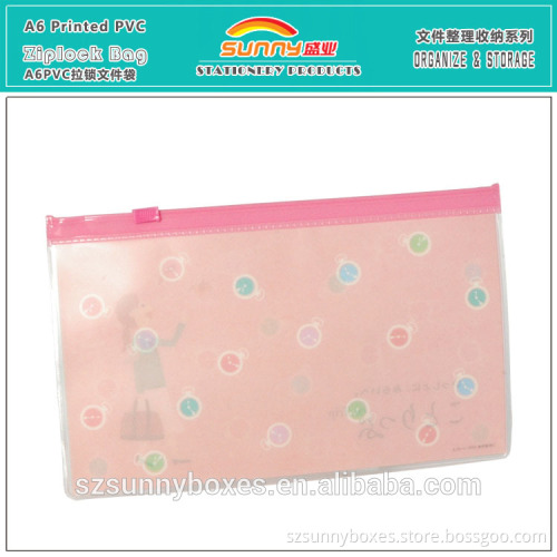 Eco-friendly Printed PVC A6 Ziplock File Bag